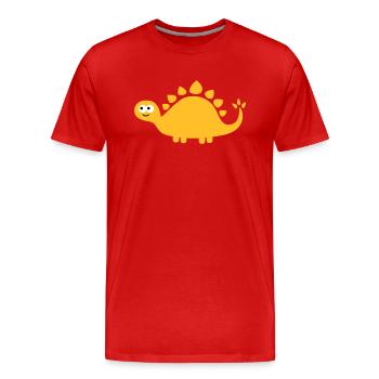 Funny cute dinosaur - Men's Premium Organic T-Shirt - red - Front - Damien (186cm)