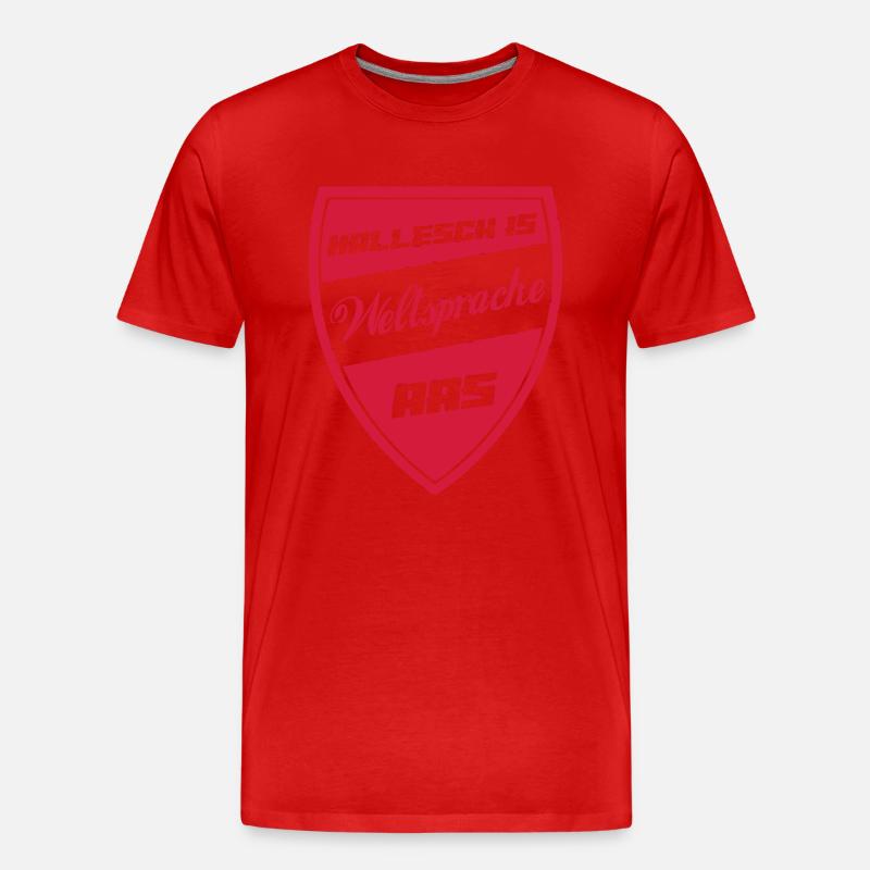Hallesch Weltsprache - Männer Premium Bio T-Shirt - Rot