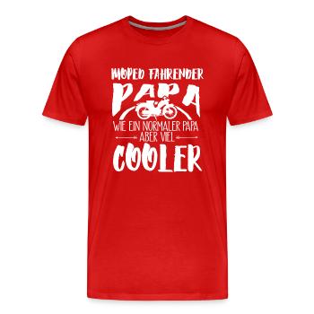 Moped-Papa Shirt-Moped Papa - Männer Premium Bio T-Shirt - Rot - Vorne - Damien (186cm)