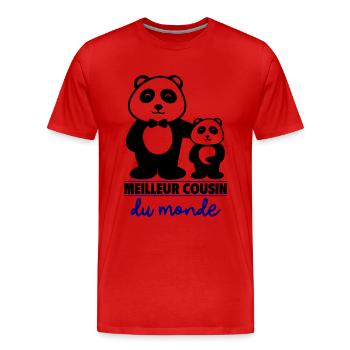 meilleur cousin - T-shirt bio Premium Homme - rouge - Devant - Damien (186cm)