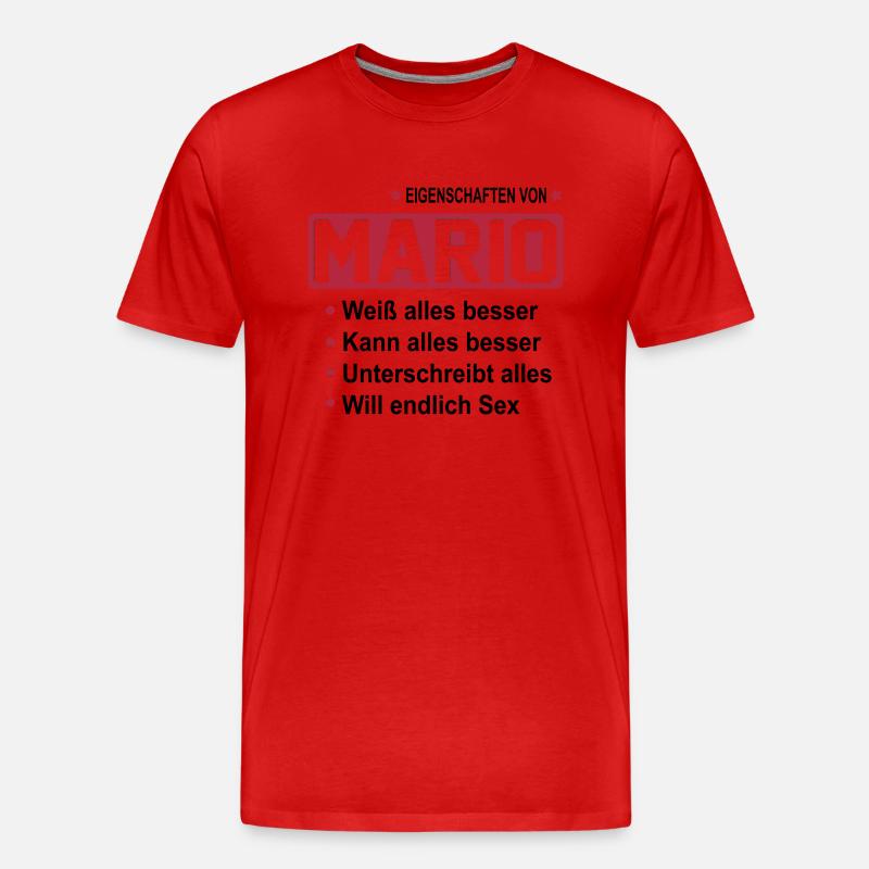 mario - Männer Premium Bio T-Shirt - Rot