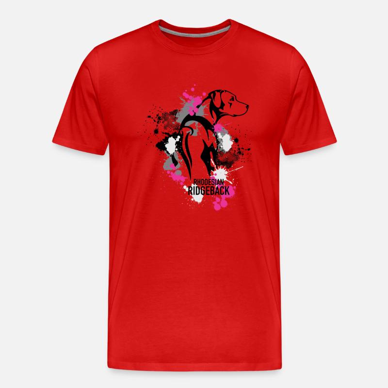 Rhodesian Ridgeback Splash Pink - Männer Premium Bio T-Shirt - Rot