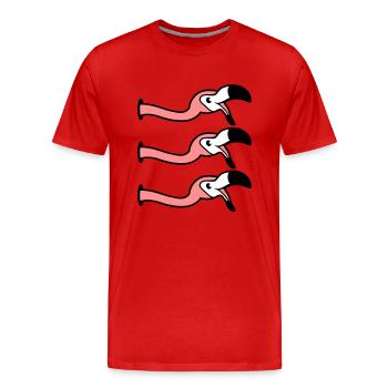 3 amis équipe équipe fête trou mur rire bouche au - T-shirt bio Premium Homme - rouge - Devant - Damien (186cm)