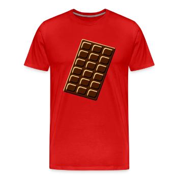 chocolate - Männer Premium Bio T-Shirt - Rot - Vorne - Damien (186cm)