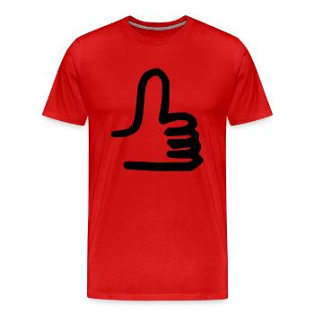 thumbs up - Men's Premium Organic T-Shirt - red - Front - Damien (186cm)
