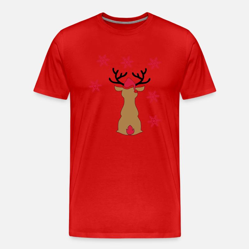 elch - Männer Premium Bio T-Shirt - Rot