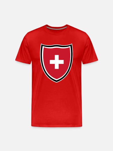Schweiz - Männer Premium Bio T-Shirt - Rot