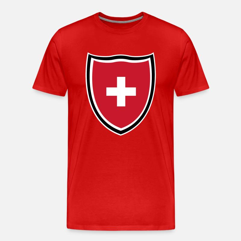 Schweiz - Männer Premium Bio T-Shirt - Rot