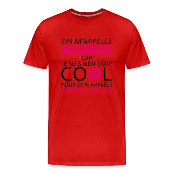 on m'appelle mamou - T-shirt bio Premium Homme - rouge - Devant - Damien (186cm)