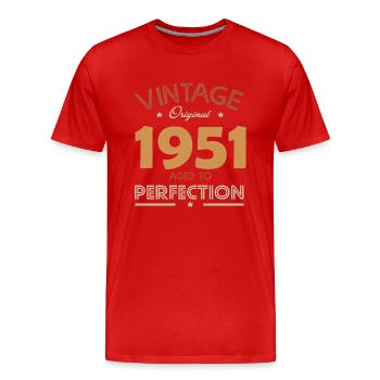 vintage 1951 gift humor anniversary 71 years - Men's Premium Organic T-Shirt - red - Front - Damien (186cm)
