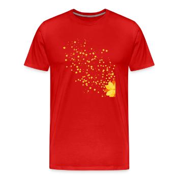 gelbe Blume - Männer Premium Bio T-Shirt - Rot - Vorne - Damien (186cm)
