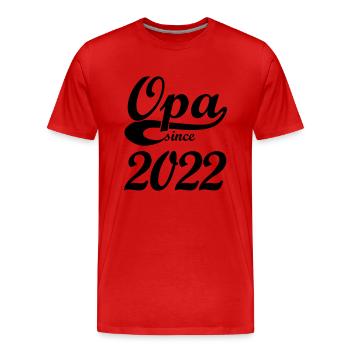 Opa since 2022 Farbwechsel - Männer Premium Bio T-Shirt - Rot - Vorne - Damien (186cm)