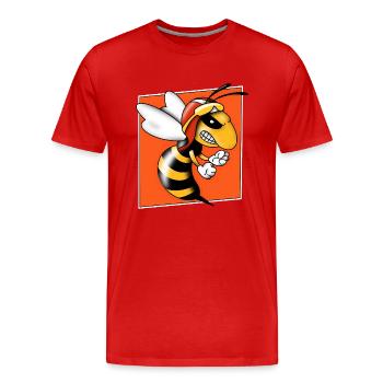 Hornet halftone abeille guêpe Pop Art Comic Style - T-shirt bio Premium Homme - rouge - Devant - Damien (186cm)
