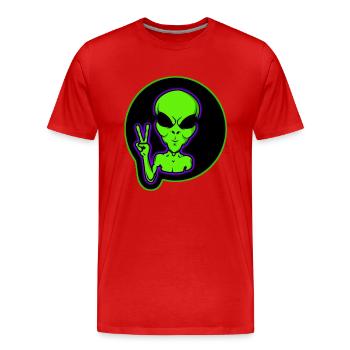 Étranger - T-shirt bio Premium Homme - rouge - Devant - Damien (186cm)
