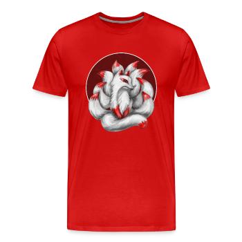 Nine-tailed fox - Men's Premium Organic T-Shirt - red - Front - Damien (186cm)