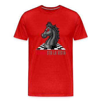 jeu d’échecs en damier - T-shirt bio Premium Homme - rouge - Devant - Damien (186cm)