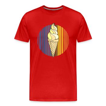 Eis - Männer Premium Bio T-Shirt - Rot - Vorne - Damien (186cm)
