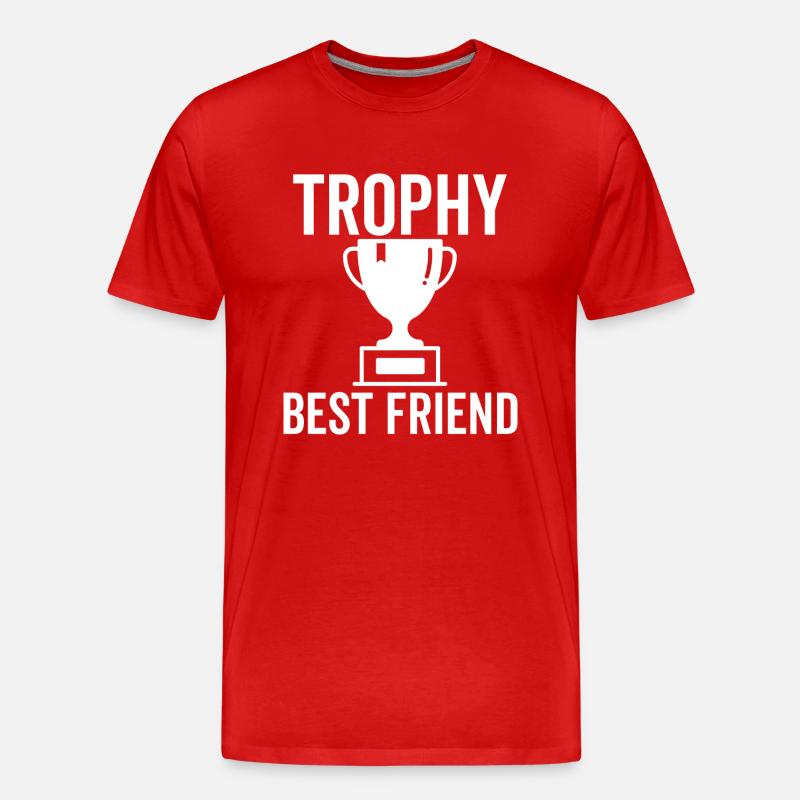 Trophäe Bester Freund - Männer Premium Bio T-Shirt - Rot