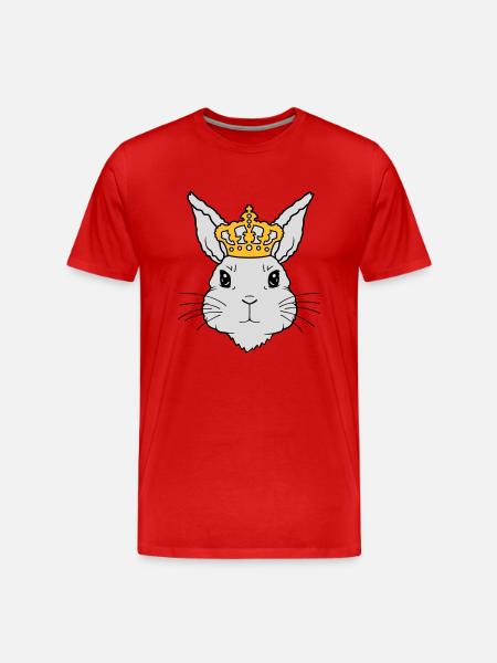 King Rabbit Crown Face - Men's Premium Organic T-Shirt - red