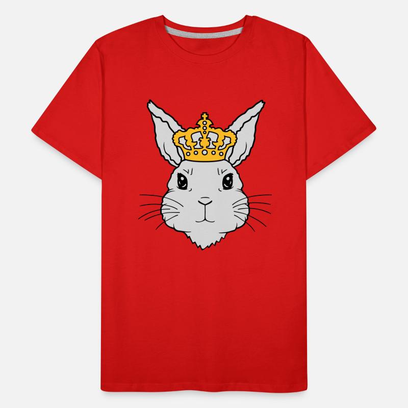 King Rabbit Crown Face Men's Premium Organic T-Shirt