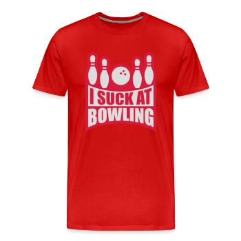 Je suis nul au bowling - T-shirt bio Premium Homme - rouge - Devant - Damien (186cm)