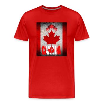 Kanada, Ahornblatt. - Männer Premium Bio T-Shirt - Rot - Vorne - Damien (186cm)