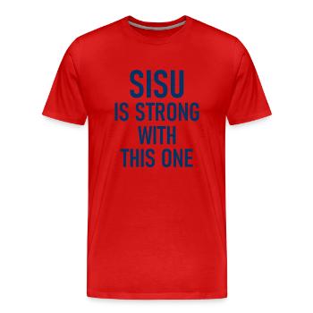 Sisu est fort avec celui-ci - Finlande - Finlande - T-shirt bio Premium Homme - rouge - Devant - Damien (186cm)