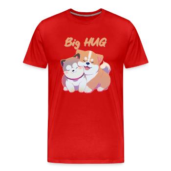2 Shiba Cute Dog Adorable Kawaii Animated Japan - Men's Premium Organic T-Shirt - red - Front - Damien (186cm)