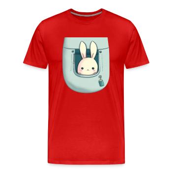 Kawaii rabbit! - Men's Premium Organic T-Shirt - red - Front - Damien (186cm)