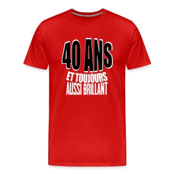40 ans maillot anniversaire cadeau homme humour - T-shirt bio Premium Homme - rouge - Devant - Damien (186cm)