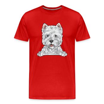 West Highland White Terrier Westie - Men's Premium Organic T-Shirt - red - Front - Damien (186cm)