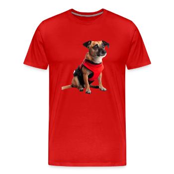 Guide dogs are trained dogs - Men's Premium Organic T-Shirt - red - Front - Damien (186cm)
