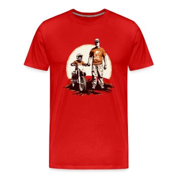 Papa-Erinnerungen - Männer Premium Bio T-Shirt - Rot - Vorne - Damien (186cm)