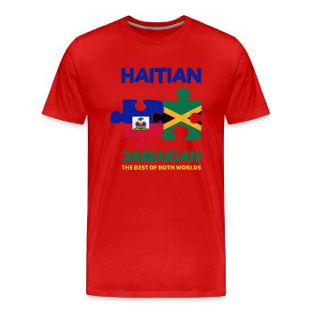 Haiti Haitianer Jamaika Kombination I Geschenk - Männer Premium Bio T-Shirt - Rot - Vorne - Damien (186cm)