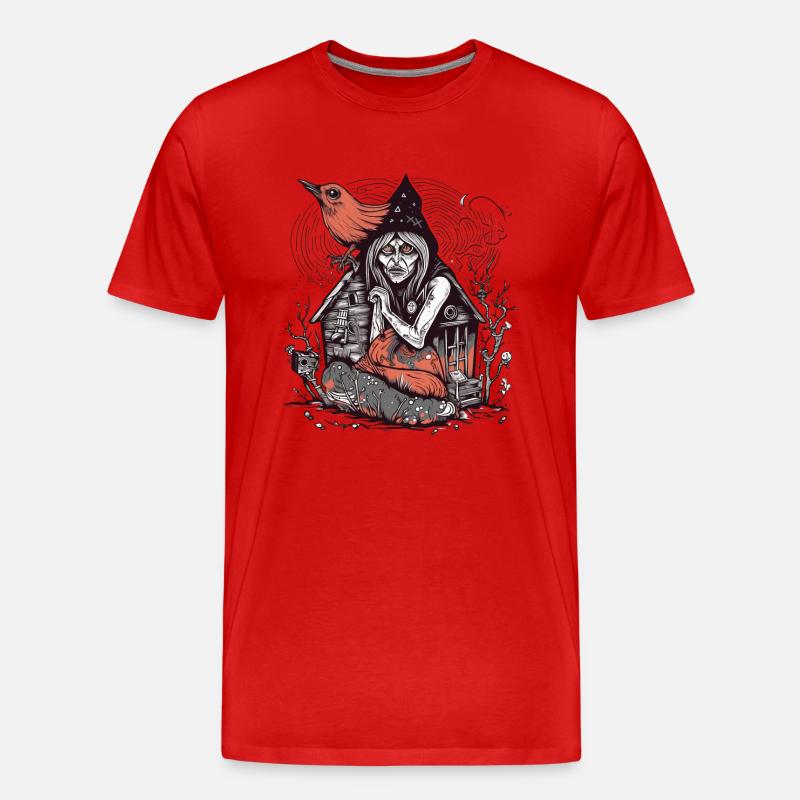 Baba Yaga - Männer Premium Bio T-Shirt - Rot