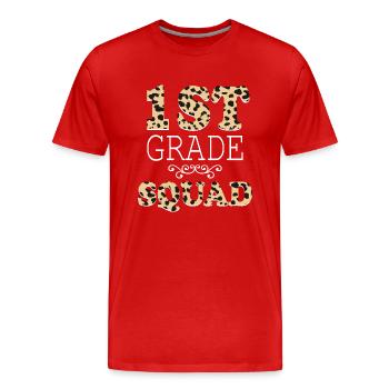 Leopard 1st Grade Teacher Gifts pour les enseignants - T-shirt bio Premium Homme - rouge - Devant - Damien (186cm)