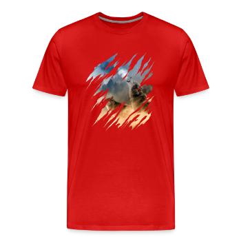 Wolf Scratch Marks Claws Wild Wolves Wilderness Howl - Men's Premium Organic T-Shirt - red - Front - Damien (186cm)