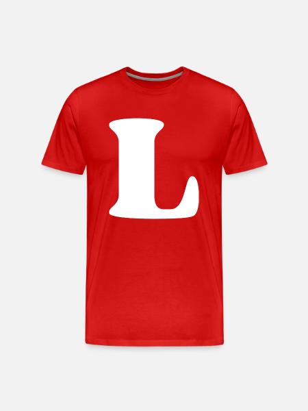 Letter l - Men's Premium Organic T-Shirt - red