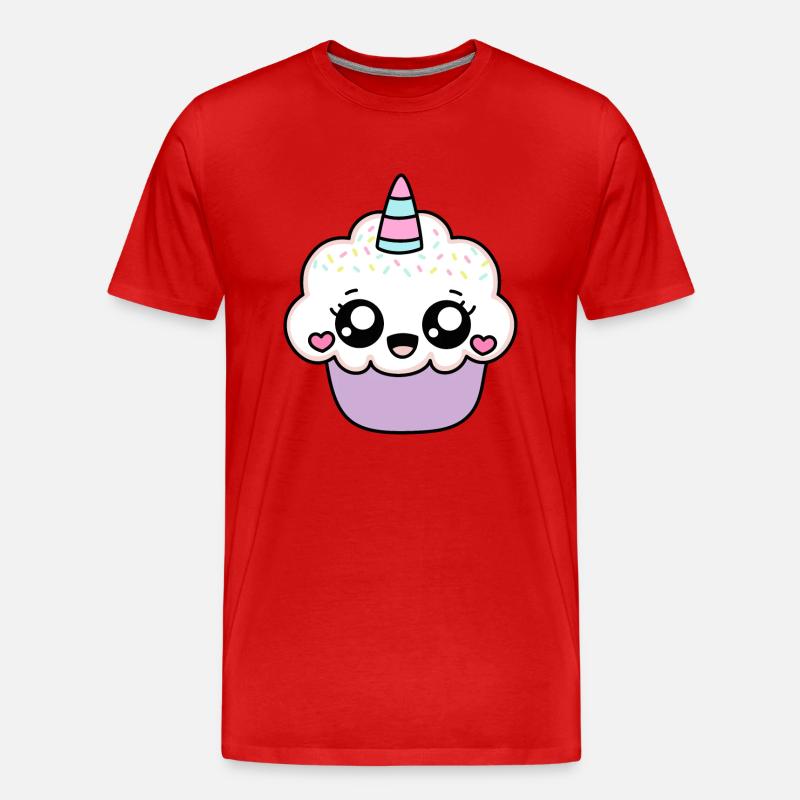 EINHORN CUPCAKE - Männer Premium Bio T-Shirt - Rot