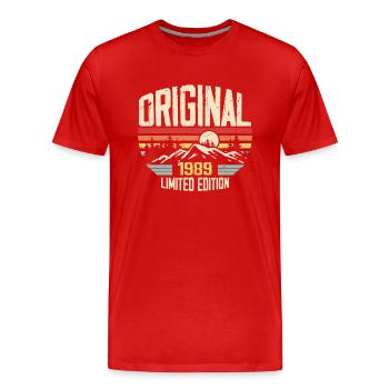Nostalgisches 1989 Geburtstagsgeschenk 1989 - Männer Premium Bio T-Shirt - Rot - Vorne - Damien (186cm)