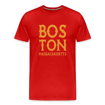 Boston - Massachusetts - United States of America - Männer Premium Bio T-Shirt - Rot - Vorne - Damien (186cm)