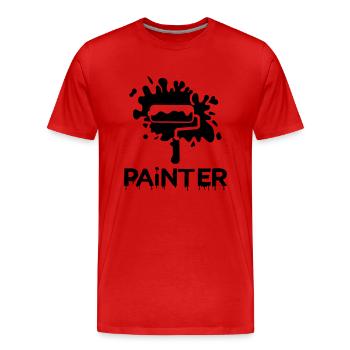 peintre peintre - T-shirt bio Premium Homme - rouge - Devant - Damien (186cm)