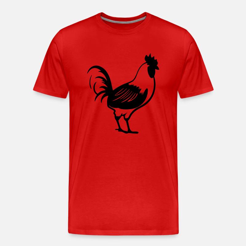 Henne - Männer Premium Bio T-Shirt - Rot