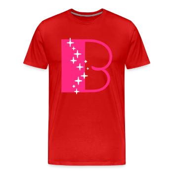 Buchstabe B Glitzer - Männer Premium Bio T-Shirt - Rot - Vorne - Damien (186cm)