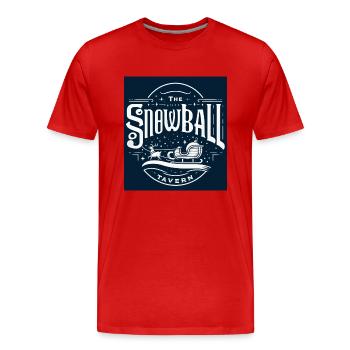 The Snowball Tavern Logo - Men's Premium Organic T-Shirt - red - Front - Damien (186cm)