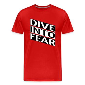 courageous living free fall bungee jumping courage - Men's Premium Organic T-Shirt - red - Front - Damien (186cm)