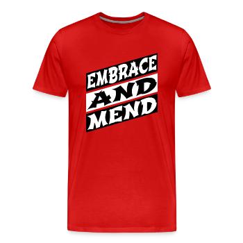 Offering Help Jokes Healing Funny Quote - Men's Premium Organic T-Shirt - red - Front - Damien (186cm)