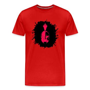 Splatter Sparta - Men's Premium Organic T-Shirt - red - Front - Damien (186cm)