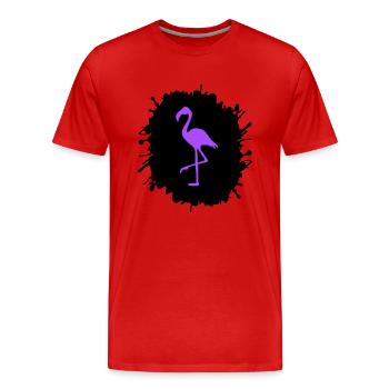 flamingo splatter - Männer Premium Bio T-Shirt - Rot - Vorne - Damien (186cm)