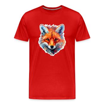 Fox head coloured - Men's Premium Organic T-Shirt - red - Front - Damien (186cm)